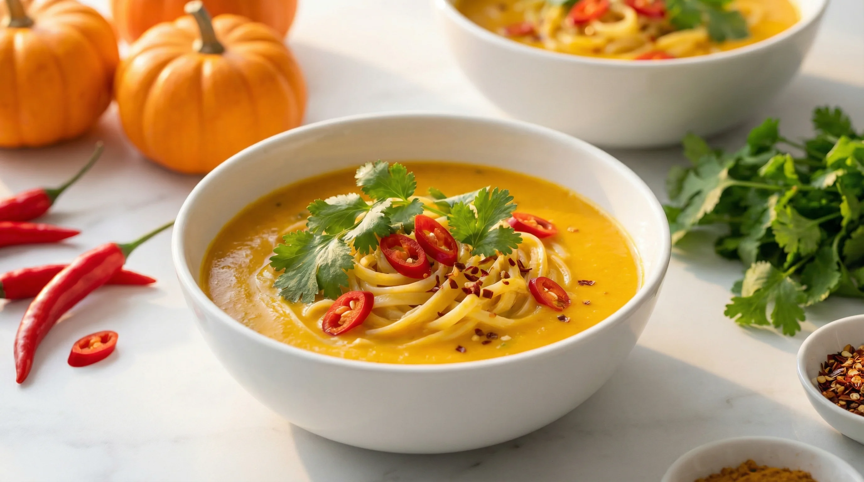 Creamy Thai Pumpkin Noodle Soup (Low FODMAP) - Low FODMAP Recipe