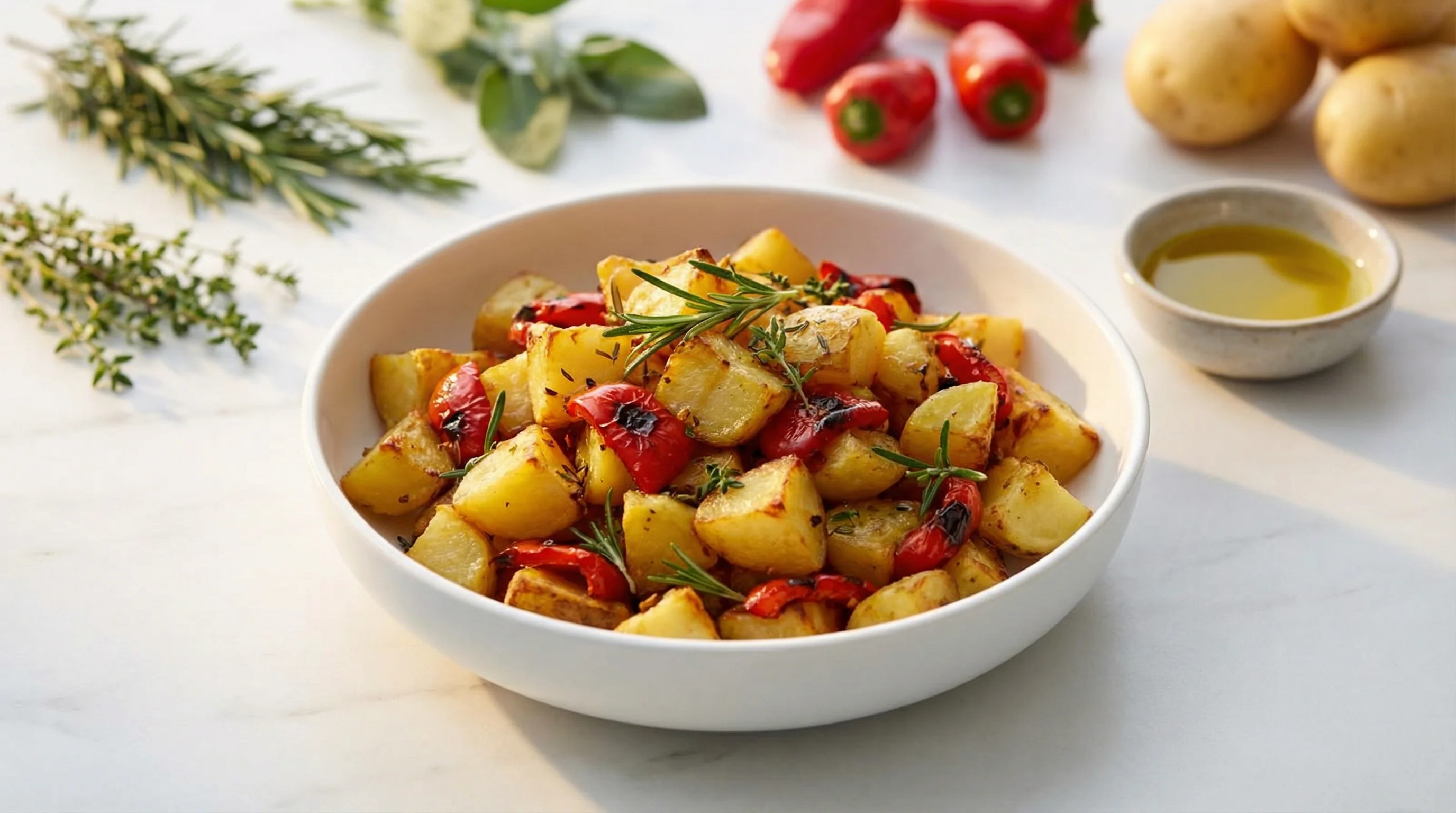 Roasted Potato & Chargrilled Pepper Bake (Low FODMAP) - Low FODMAP Recipe