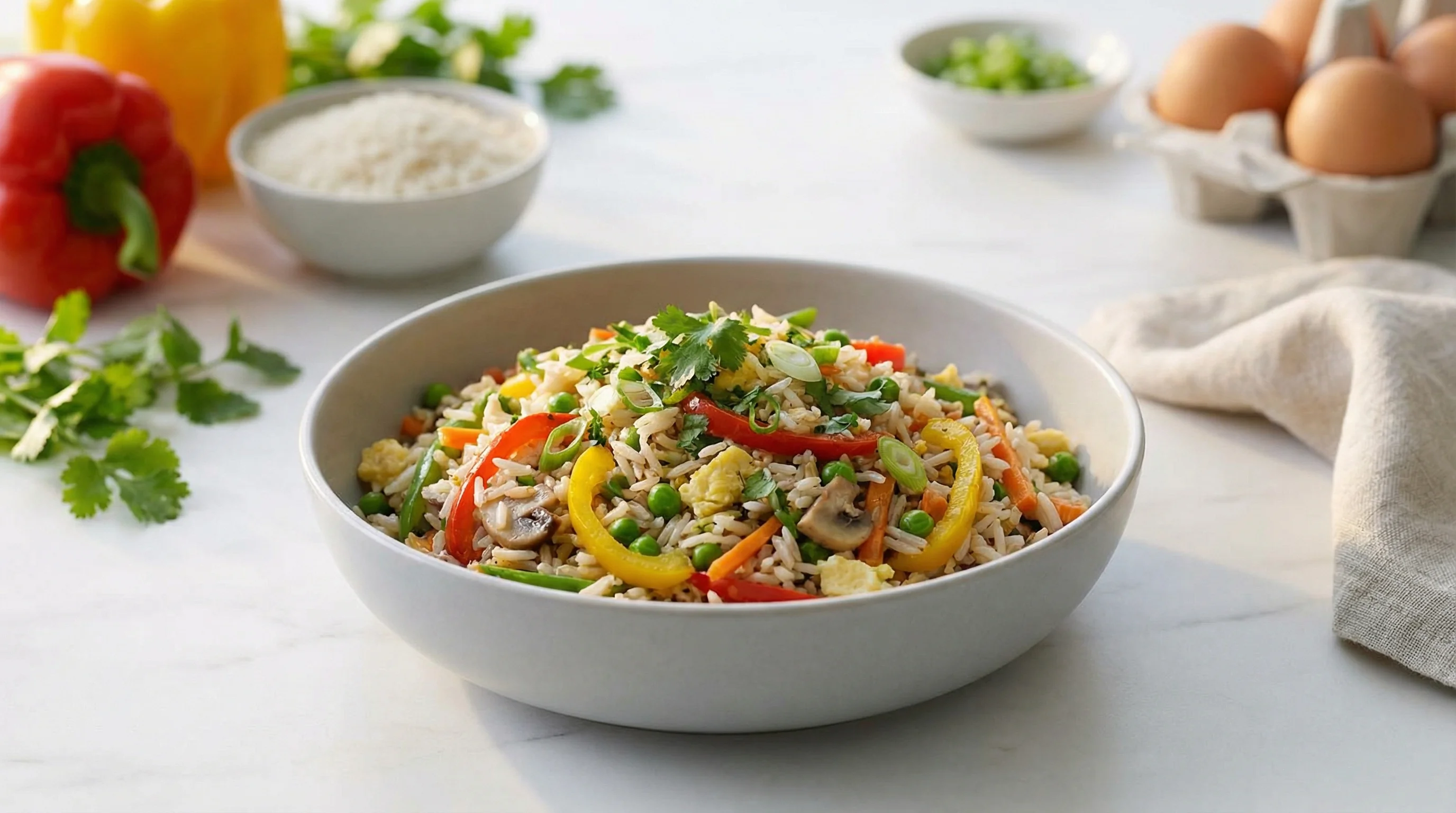 Rainbow Vegetable Egg Fried Rice (Low FODMAP) - Low FODMAP Recipe